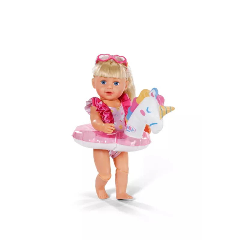 BABY born set de baño unicornio 43 cm, ropa de baño para muñecas, 3 años