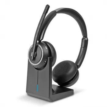 Lindy L118 Auriculares inalámbricos con cancelación de ruido y base de carga