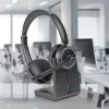 Lindy L118 Auriculares inalámbricos con cancelación de ruido y base de carga