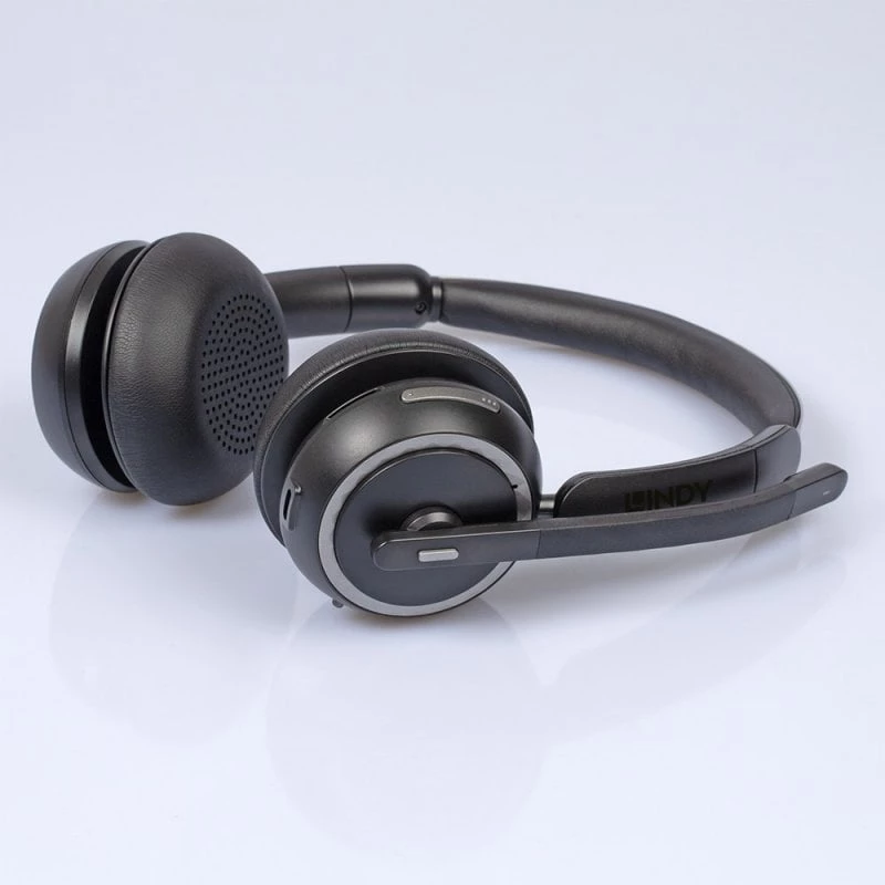 Lindy L118 Auriculares inalámbricos con cancelación de ruido y base de carga