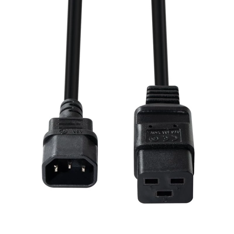 Lindy Alargador de cable de alimentación C14 a C19 de 1 m, Negro, 1 m, IEC C14, IEC C19, 250 V
