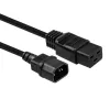 Lindy Alargador de cable de alimentación C14 a C19 de 1 m, Negro, 1 m, IEC C14, IEC C19, 250 V