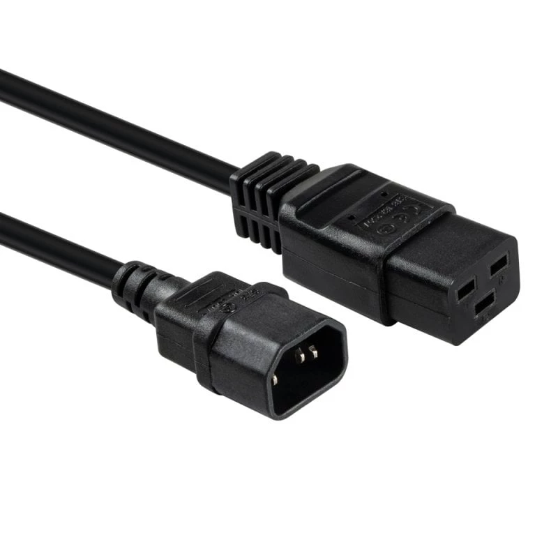 Lindy Alargador de cable de alimentación C14 a C19 de 1 m, Negro, 1 m, IEC C14, IEC C19, 250 V