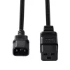 Lindy Alargador de cable de alimentación C14 a C19 de 2 m, Negro, 2 m, IEC C14, IEC C19, 250 V