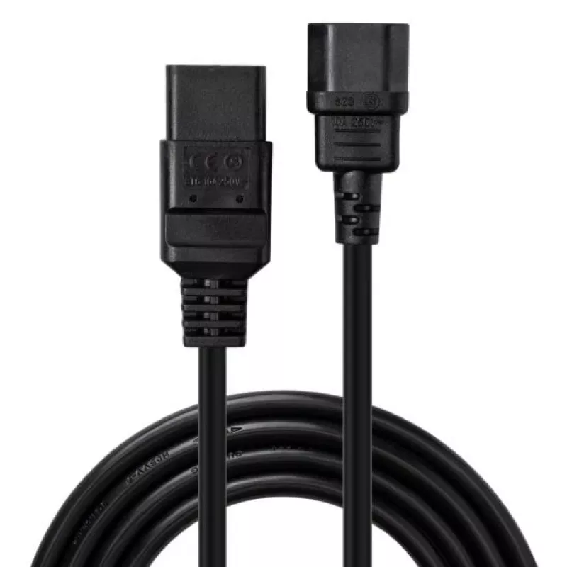 Lindy 3 m cable alargador de alimentación de C14 a C19, negro