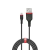 Lindy Cable USB Type-A a Lightning reforzado de 1 m, 1 m, Lightning, USB A, conector macho, conector macho, Negro