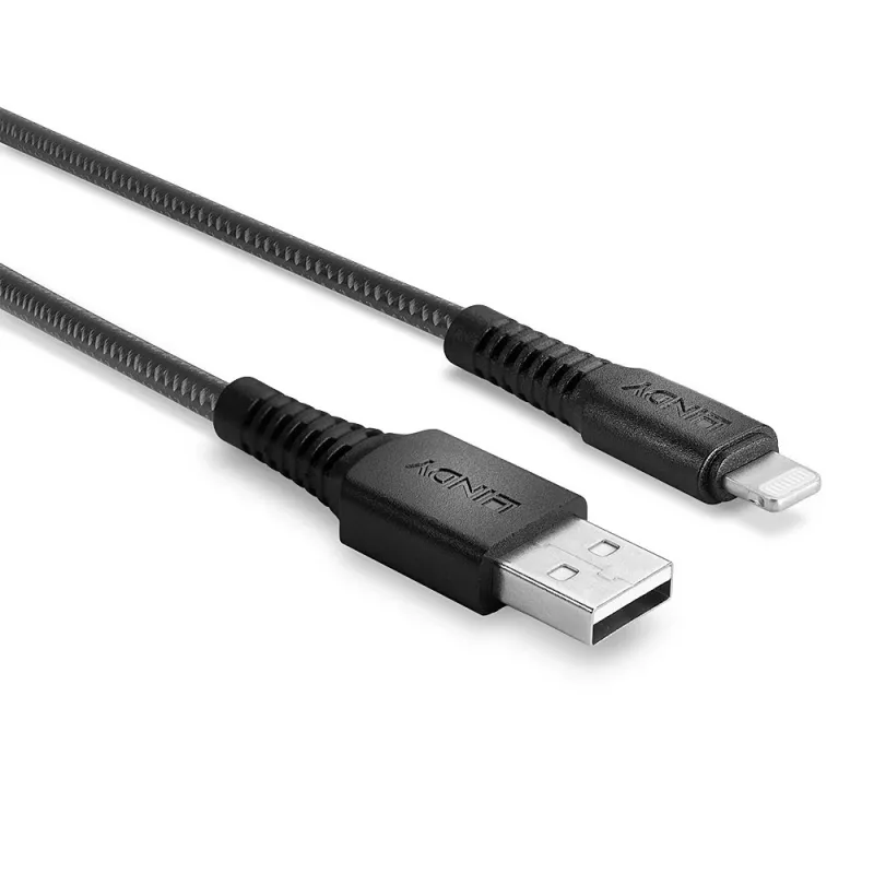 Lindy Cable de carga y sincronización USB Type-A a Lightning reforzado de 2 m