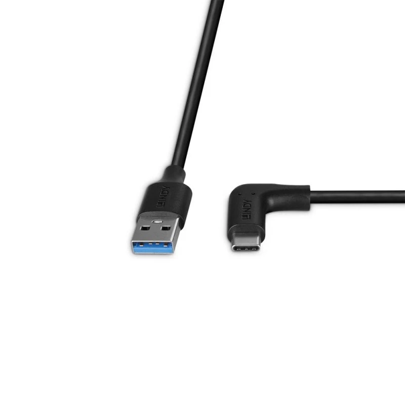 Lindy Cable USB 3.2 Type-A a C de 1,5 m, acodado 90°, 10 Gbit/s