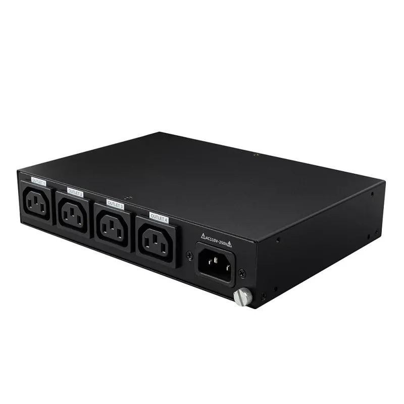 Lindy 32622 Unidad de distribución de corriente (PDU) 4 salidas AC 1U Negro