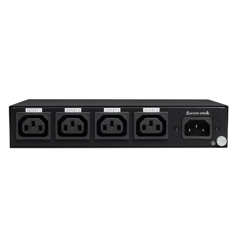 Lindy 32622 Unidad de distribución de corriente (PDU) 4 salidas AC 1U Negro