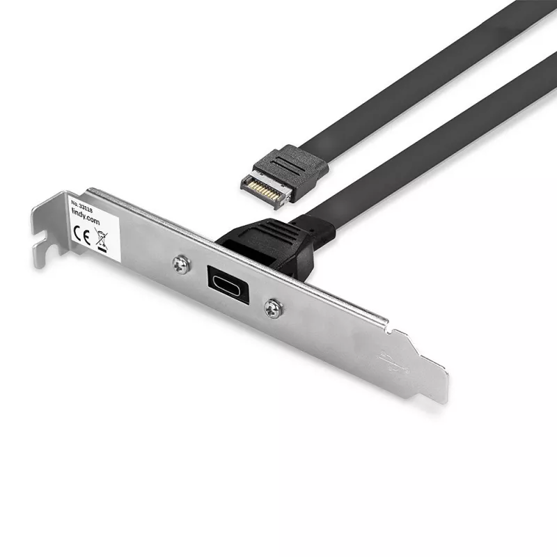 Lindy Placa trasera USB 3.1 Gen 2 Type C de un puerto, 0,45 m, USB A, conector macho, conector macho, 0 - 65 °C, 0 - 70 °C