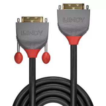 Lindy Alargador DVI-D Dual Link de 2 m, Anthra Line, 2 m, DVI-D, DVI-I, conector macho, conector hembra, Negro