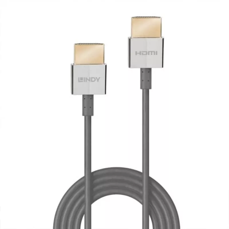 Lindy Cable HDMI Ultra High Speed fino, 0,5 m, 0,5 m, HDMI Type-A (estándar), HDMI Type-A (estándar), 48 Gbit/s, blanco