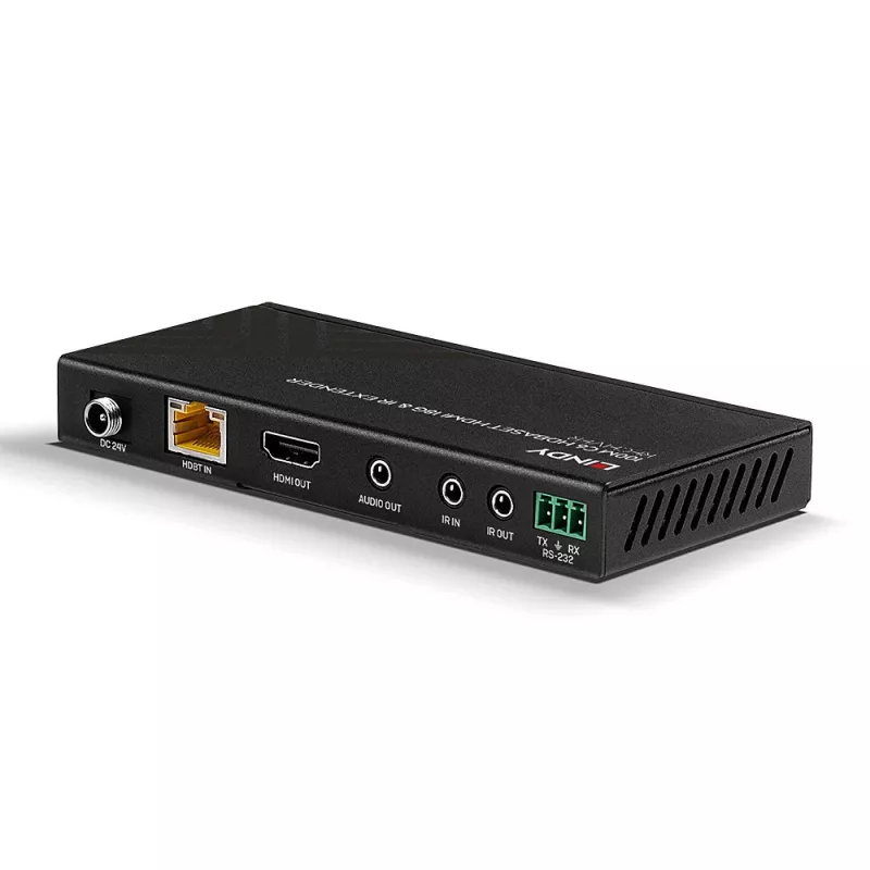 Lindy Extensor HDBaseT Cat.6 HDMI 4K60, IR y RS-232 de 100 m, receptor