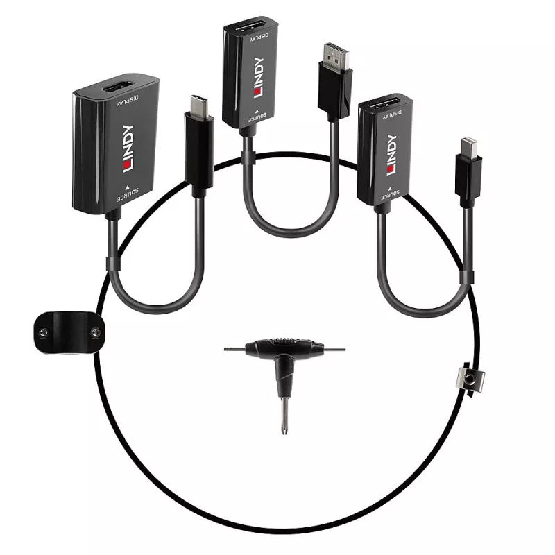 Lindy Soporte convertidor USB Type-C, mDP y DisplayPort a HDMI 18G