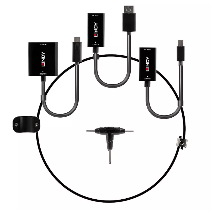 Lindy Soporte convertidor USB Type-C, mDP y DisplayPort a HDMI 18G