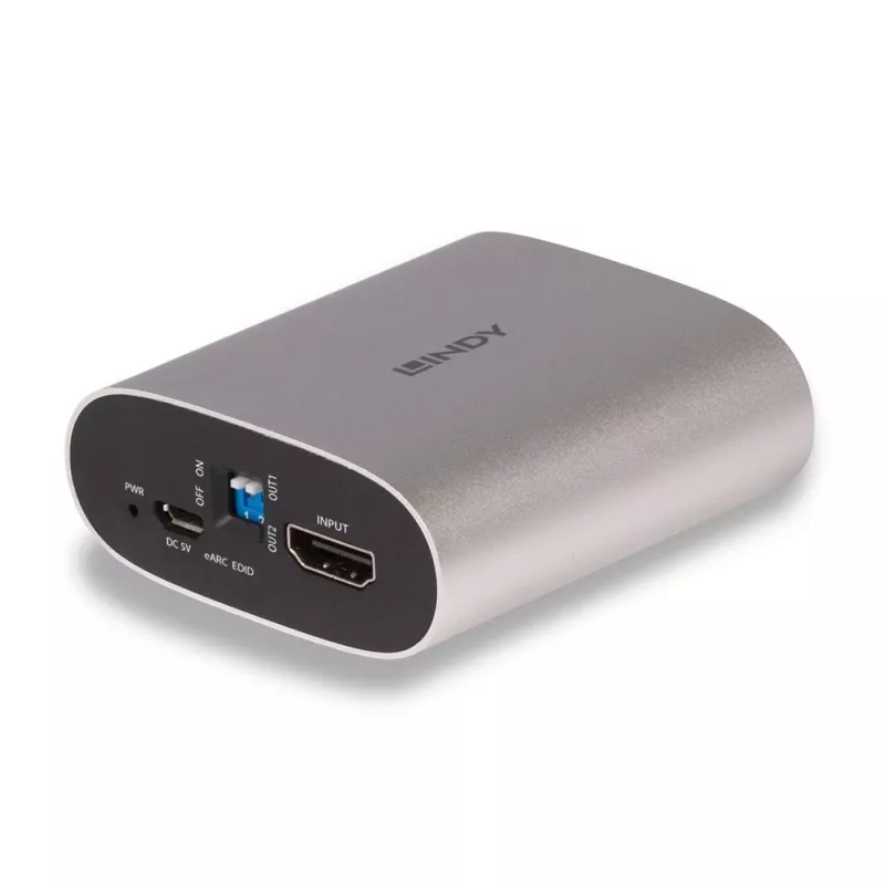 Lindy Extractor HDMI eARC 4K60, Micro-USB B, 65 mm, 70 mm, 27 mm, 83 g, 0 - 40 °C