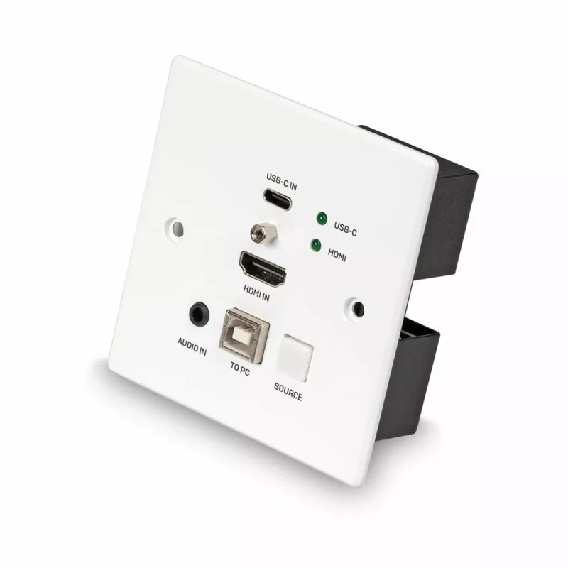 Lindy Extensor KVM HDBaseT Cat.6 HDMI 4K60 y Type-C de 150 m con toma de pared UK, transmisor