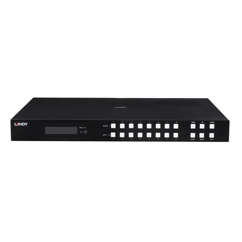 Lindy 38434 matriz HDMI 8x8 4K60 Multi-View sin interrupciones con escalado de videowall
