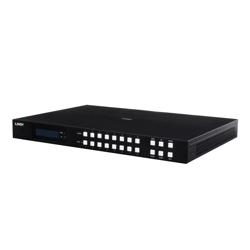 Lindy 38434 matriz HDMI 8x8 4K60 Multi-View sin interrupciones con escalado de videowall