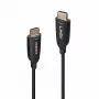 Lindy Cable HDMI 8K60 híbrido de fibra óptica de 70 m, 70 m, HDMI Type-A (estándar), HDMI Type-A (estándar), 48 Gbit/s, negro