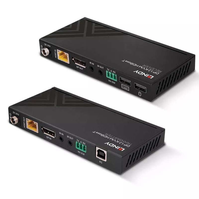 Lindy Extensor KVM HDBaseT Cat.6 DisplayPort 1.2, USB, IR y RS-232 de 150 m