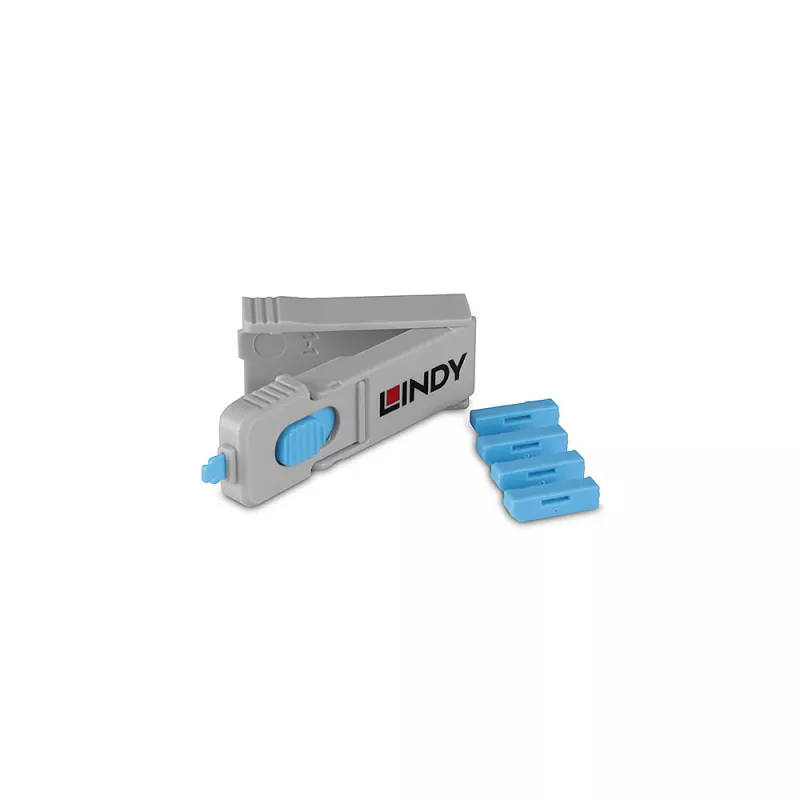 Lindy 40324 Bloqueador de puertos bloqueador de puertos + llave DisplayPort azul acrilonitrilo butadieno estireno (ABS) 5 uds.