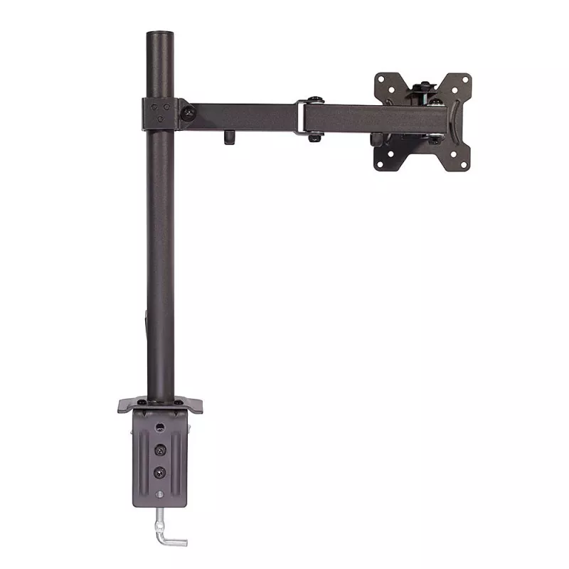 Lindy Soporte para un solo monitor con mástil y pinza de mesa, pinza, 8 kg, 43,2 cm (17 inch), 71,1 cm (28 inch), 100 x 100 mm, negro