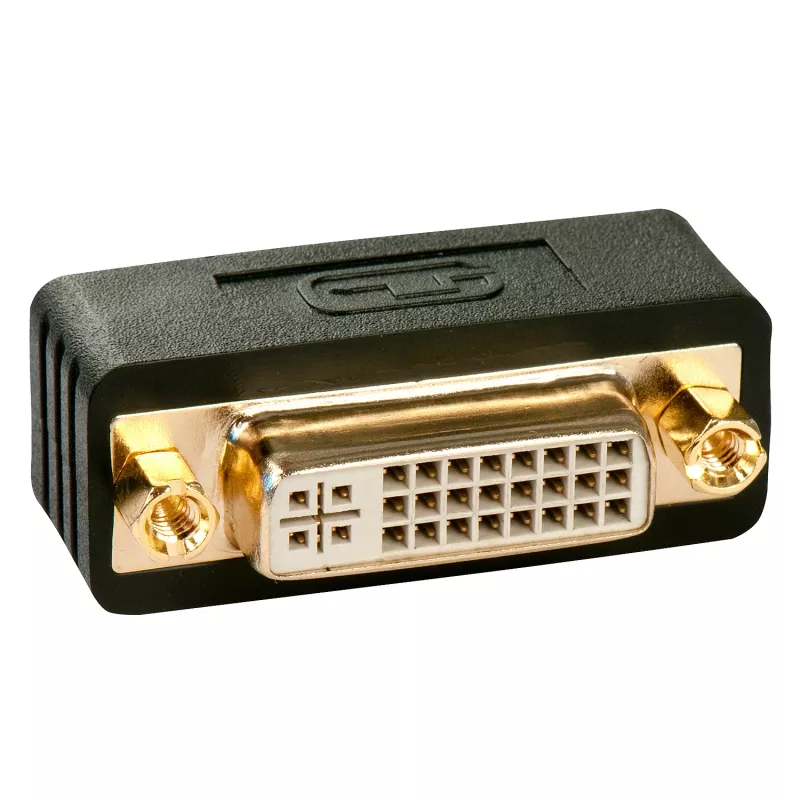 Lindy Adaptador DVI-D Premium, conector macho a conector hembra, DVI-I, DVI-D, negro