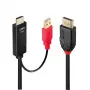 Lindy Cable HDMI a DisplayPort de 0,5 m, 0,5 m, DisplayPort, HDMI + USB, conector macho, conector hembra, oro