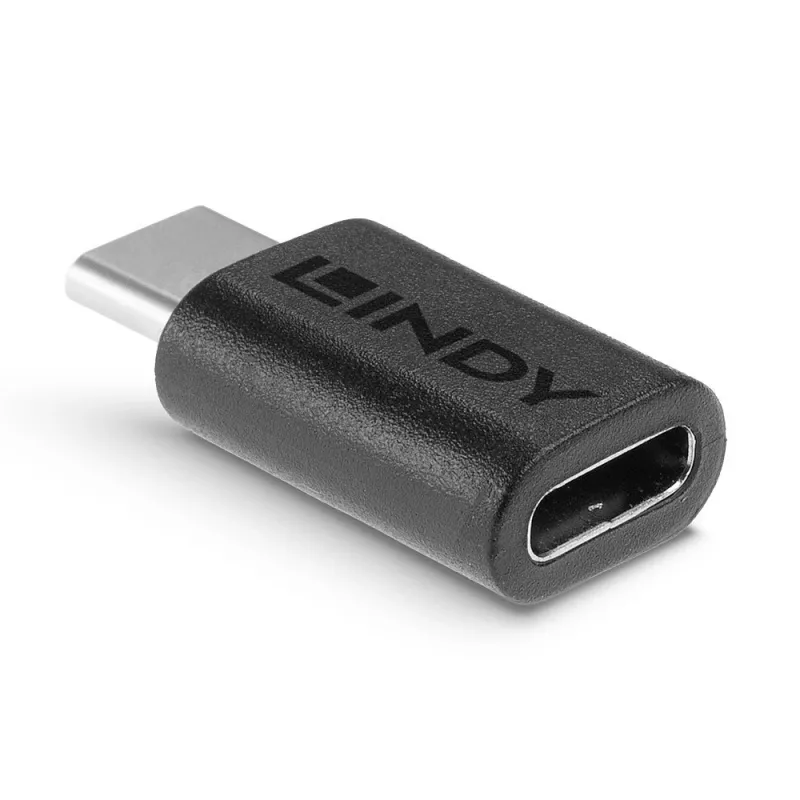 Lindy Adaptador USB 3.2 Type-C a C, USB 3.2 Type-C, USB 3.2 Type-C, negro