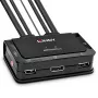Lindy Switch KVM de cable DisplayPort 1.2, USB 2.0 y audio de 2 puertos