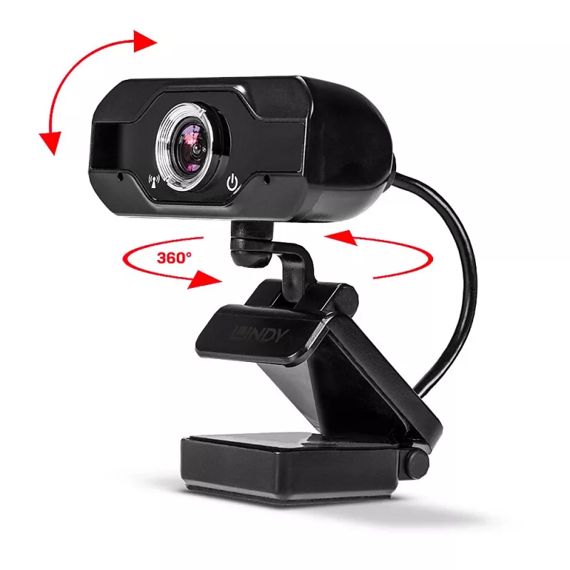 Lindy Webcam Full HD 1080p con micrófono, 1920 x 1080 píxeles, Full HD, 30 fps, manual, auto, 110°