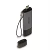 Lindy Lector de tarjetas SD/MicroSD USB 3.2 Type-C y A, MiniSD, SD, negro, gris, 5000 Mbit/s, USB 3.2 Gen 1 (3.1 Gen 1) Type-A/Type-C, 78,5 mm, 22,5 mm