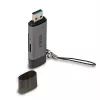 Lindy Lector de tarjetas SD/MicroSD USB 3.2 Type-C y A, MiniSD, SD, negro, gris, 5000 Mbit/s, USB 3.2 Gen 1 (3.1 Gen 1) Type-A/Type-C, 78,5 mm, 22,5 mm