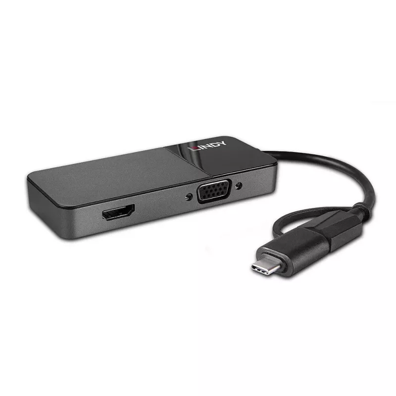 Lindy 43354 Estación de acoplamiento para portátil/replicador de puertos USB USB 3.2 Gen 1 (3.1 Gen 1) Type-A + Type-C negro