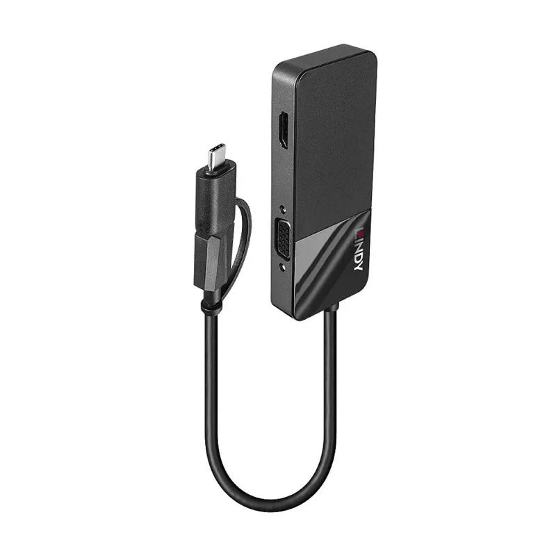 Lindy 43354 Estación de acoplamiento para portátil/replicador de puertos USB USB 3.2 Gen 1 (3.1 Gen 1) Type-A + Type-C negro