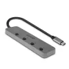 Lindy Hub USB 3.2 Type-C de 4 puertos con interruptores de encendido/apagado