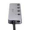 Lindy Hub USB 3.2 Type-C de 4 puertos con interruptores de encendido/apagado