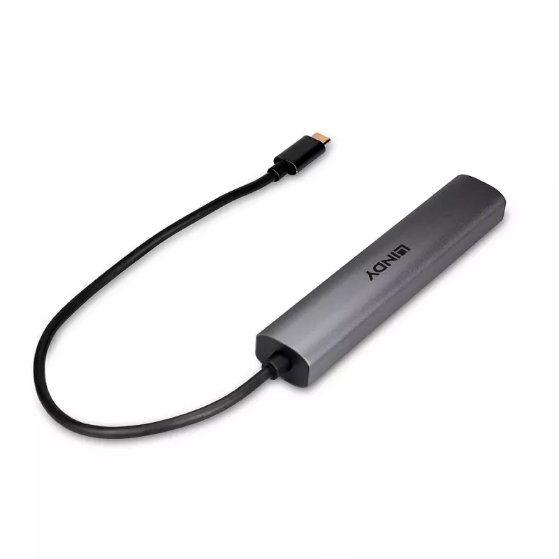 Lindy 43385 Hub de interfaces USB Type-C 10000 Mbit/s gris