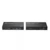 Lindy Extensor USB 3.2 Gen 1 HDBaseT Cat.6A de 100 m con 2 hosts, transmisor y receptor de red, 100 m, 480 Mbit/s, Cat6a, VS6320, bronce fosforoso