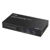Lindy Extensor USB 3.2 Gen 1 HDBaseT Cat.6A de 100 m con 2 hosts, transmisor y receptor de red, 100 m, 480 Mbit/s, Cat6a, VS6320, bronce fosforoso
