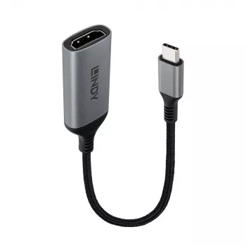 Lindy 43428 Adaptador de cable de vídeo 0,15 m USB Type-C HDMI gris