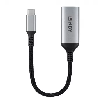 Lindy 43428 Adaptador de cable de vídeo 0,15 m USB Type-C HDMI gris