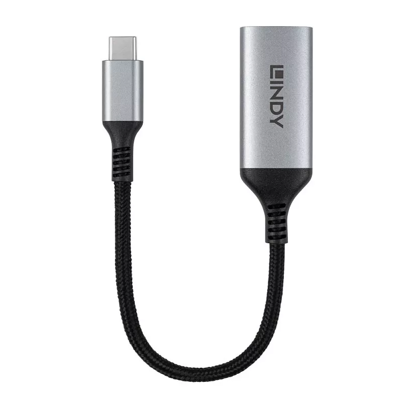 Lindy 43428 Adaptador de cable de vídeo 0,15 m USB Type-C HDMI gris