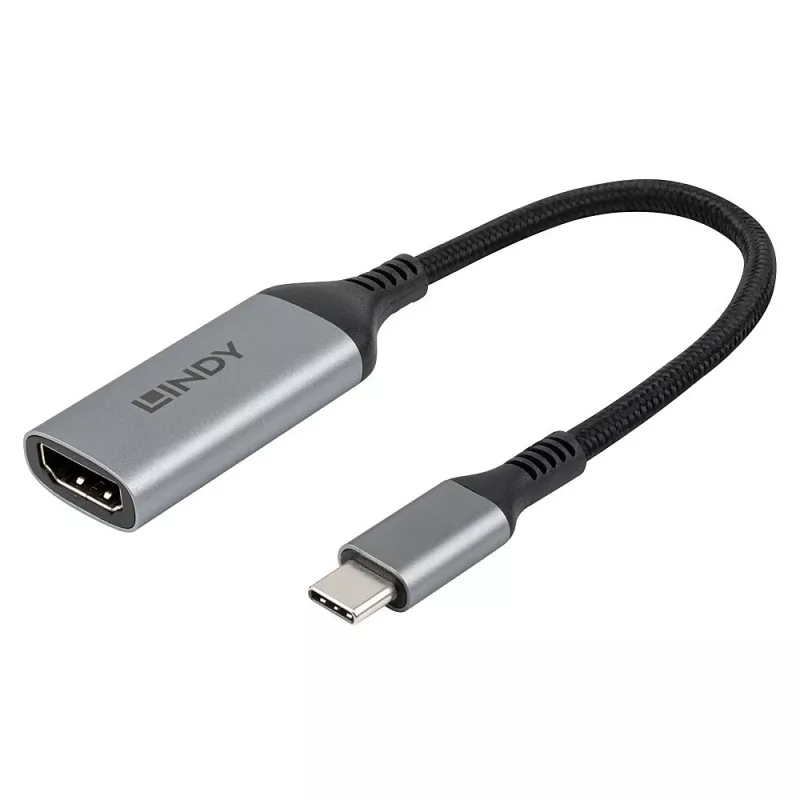 Lindy 43428 Adaptador de cable de vídeo 0,15 m USB Type-C HDMI gris