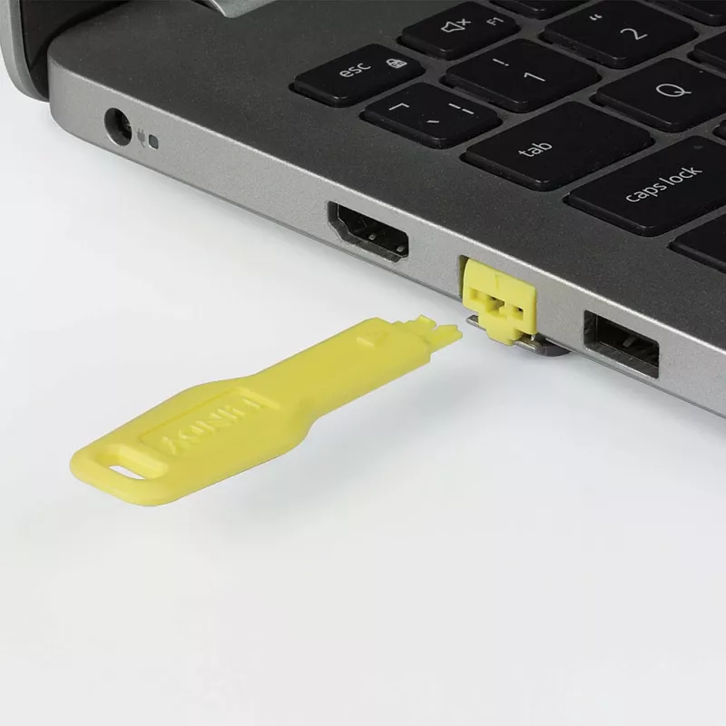 Lindy Bloqueadores de puerto RJ45 amarillos, 10x + 1 llave, bloqueador de puerto + llave, RJ-45, amarillo, acrilonitrilo butadieno estireno (ABS), 10 uds., bolsa de plástico
