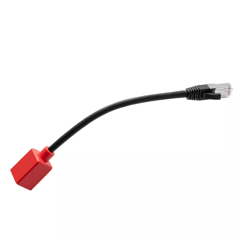 Lindy 0,2 m RJ-45 Cat.6A Break-Away Adapter, 0,2 m, Cat6a, RJ-45, RJ-45, negro, rojo