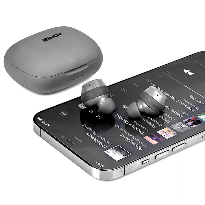 Lindy LE400W auriculares inalámbricos in-ear música/diario USB Type-C Bluetooth gris