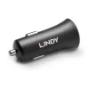 Lindy cargador de coche USB Type-C PD de un puerto, 27 W, coche, mechero, 12 V, 3 A, negro